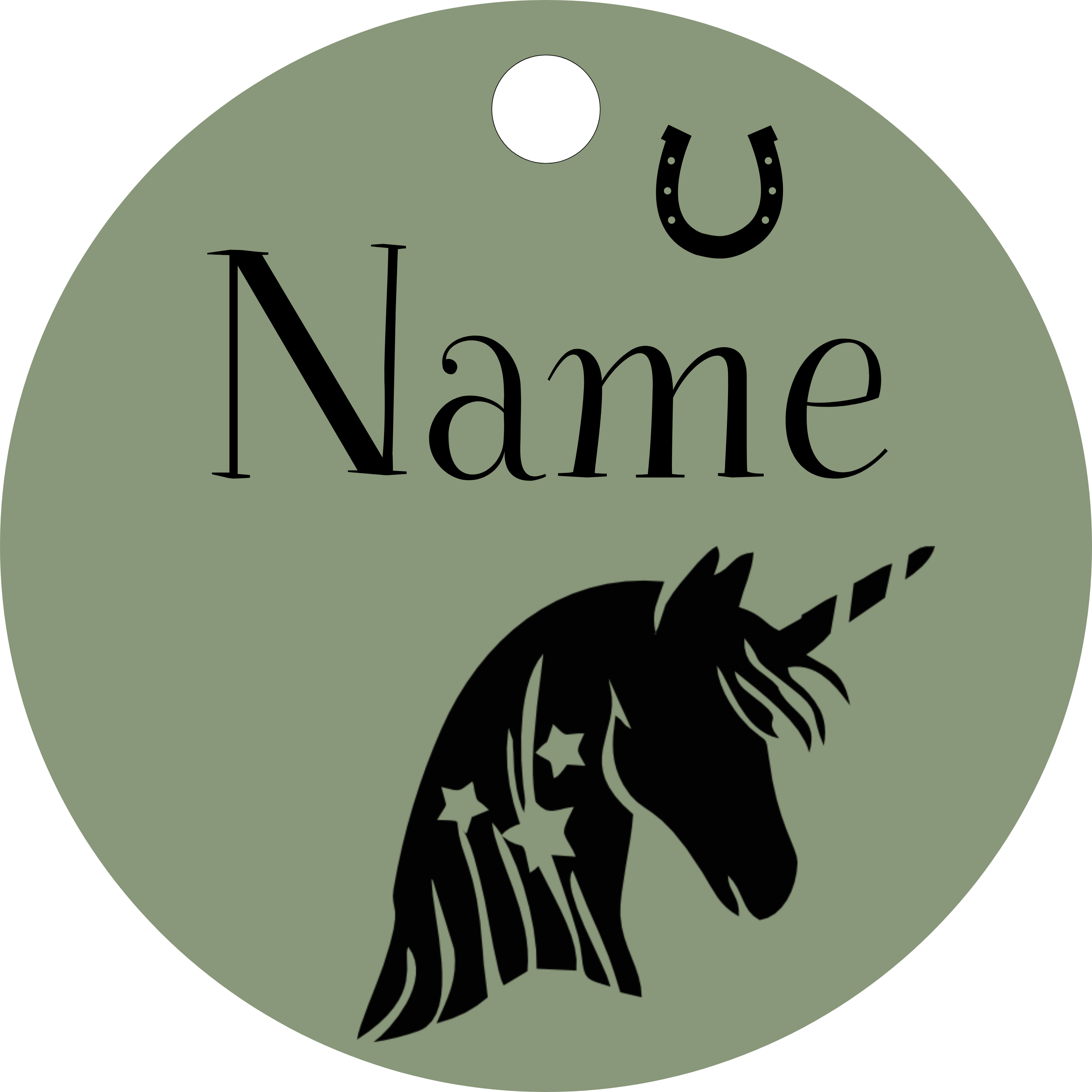 Hundemarke Einhorn mit Stern