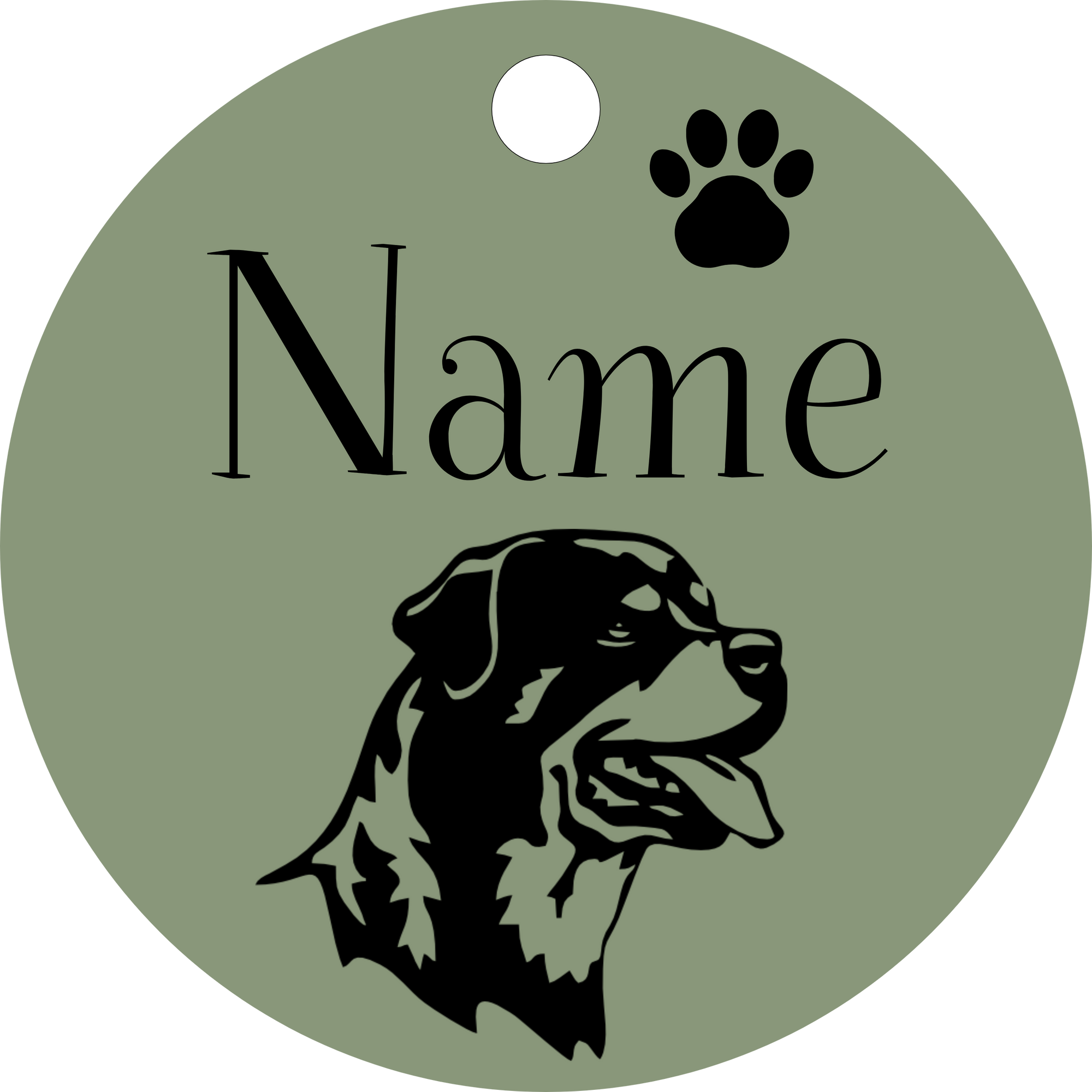 Hundemarke Rottweiler Kopf