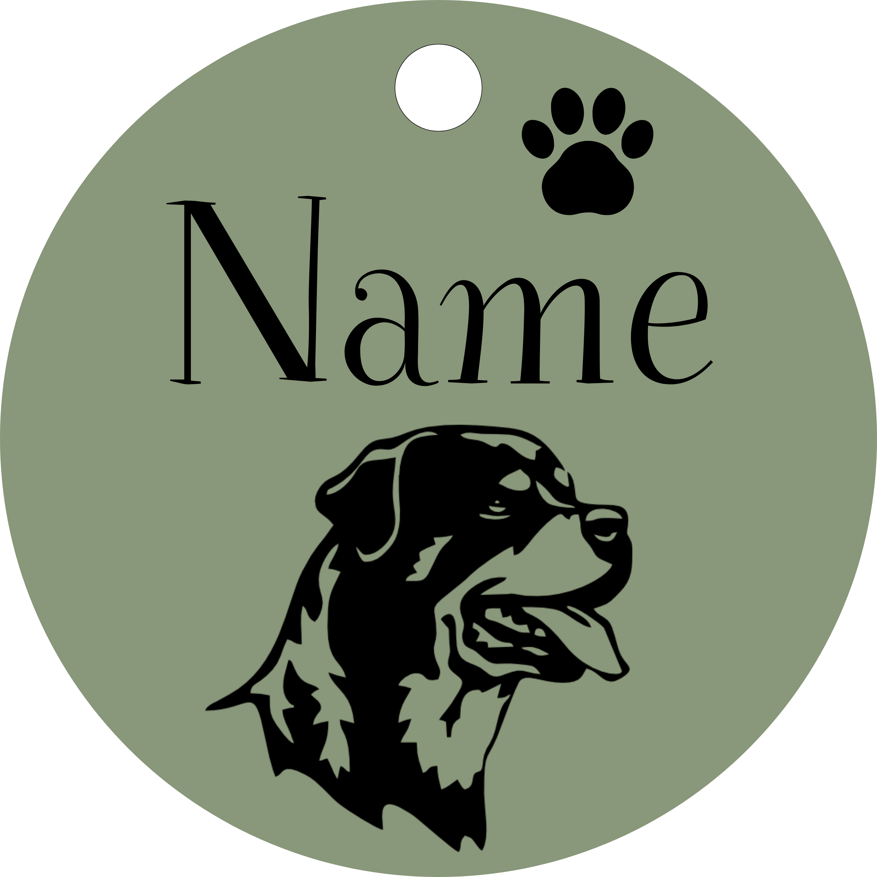 Hundemarke Rottweiler Kopf