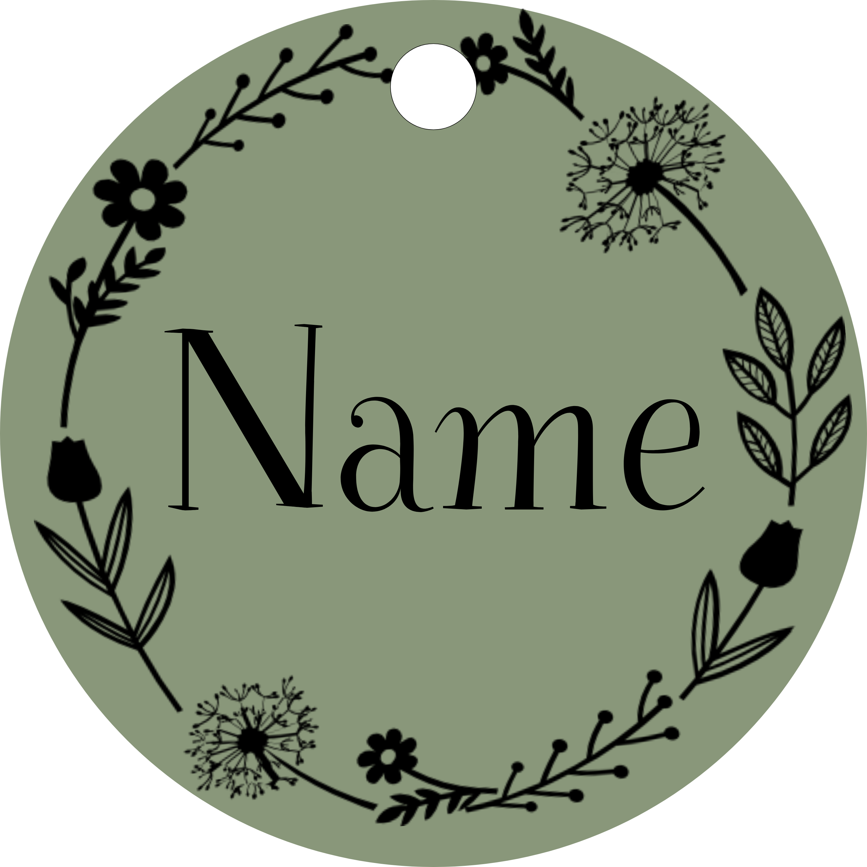 Hundemarke Sommerblumen Kranz