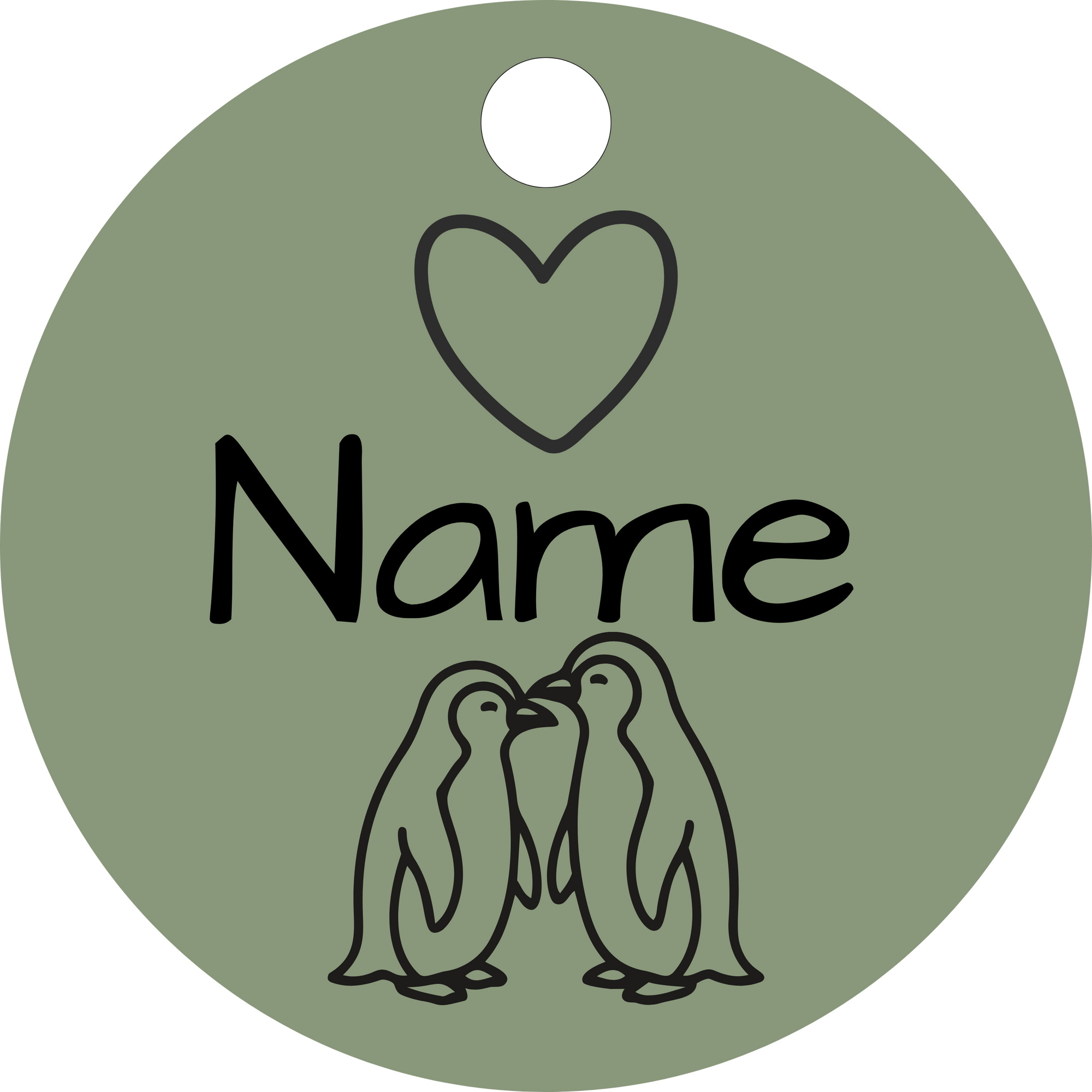 Hundemarke Penguin love