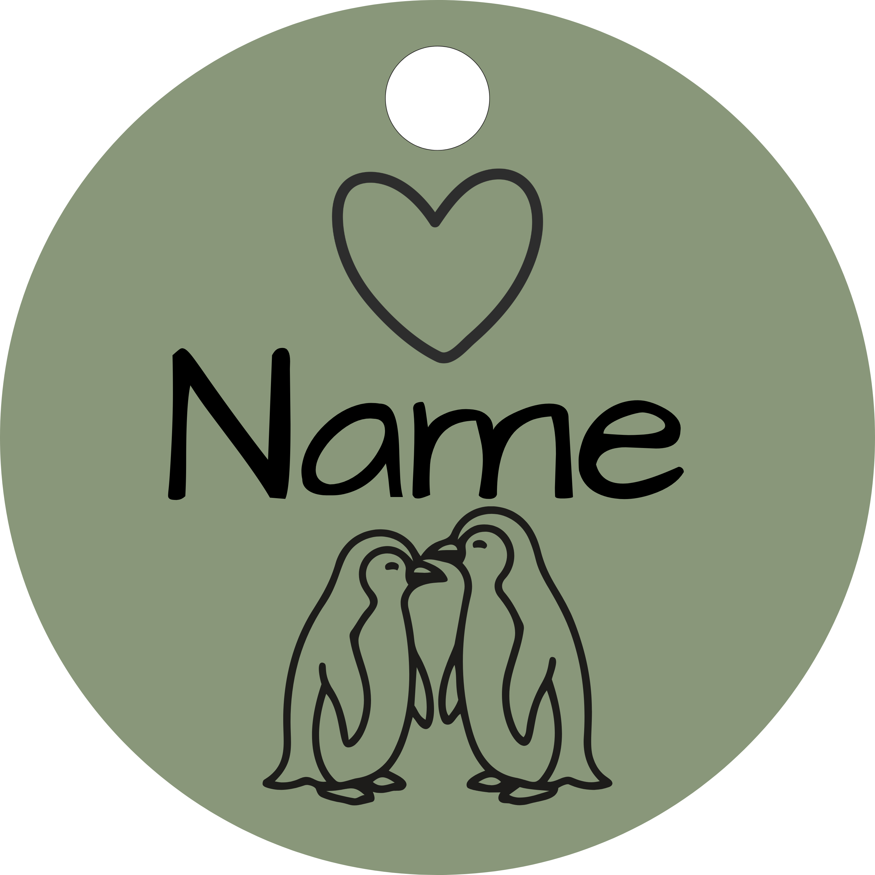 Hundemarke Penguin love