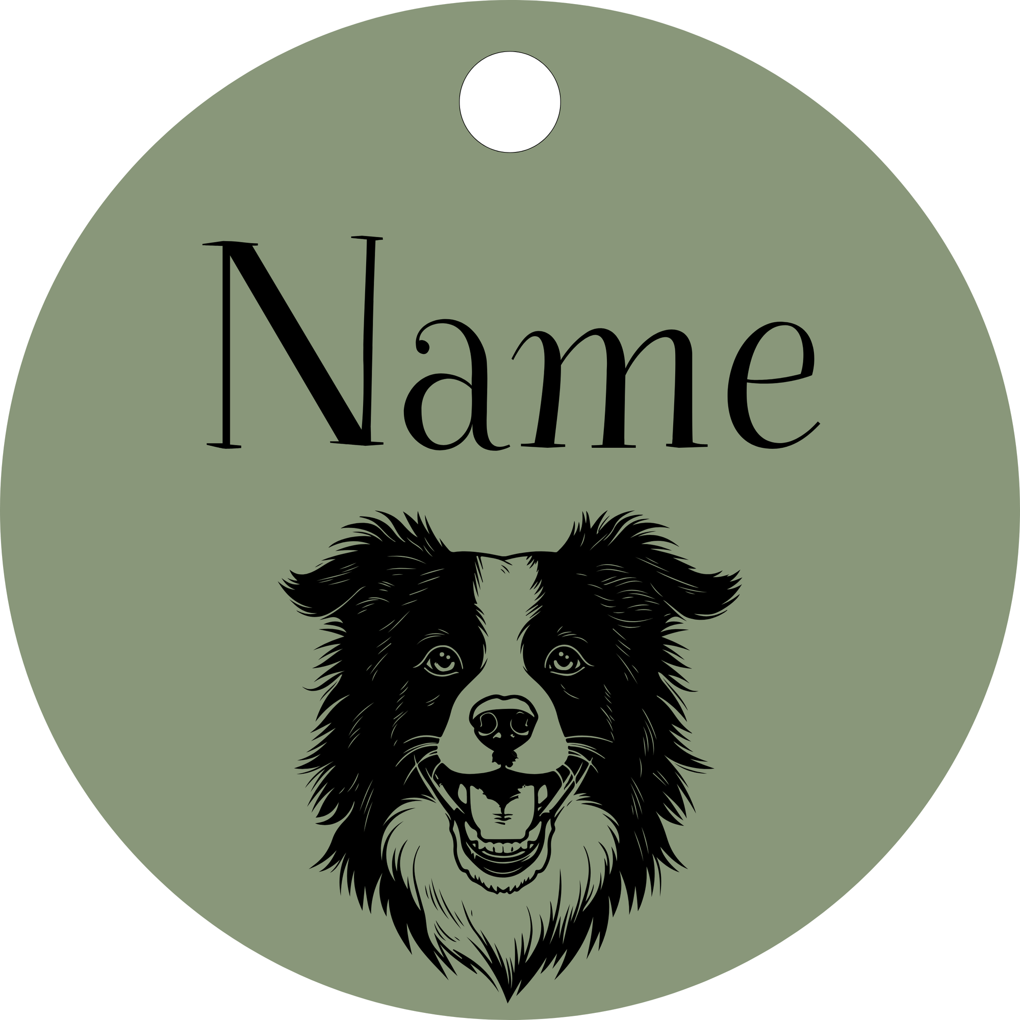 Hundemarke Border Collie Kopf