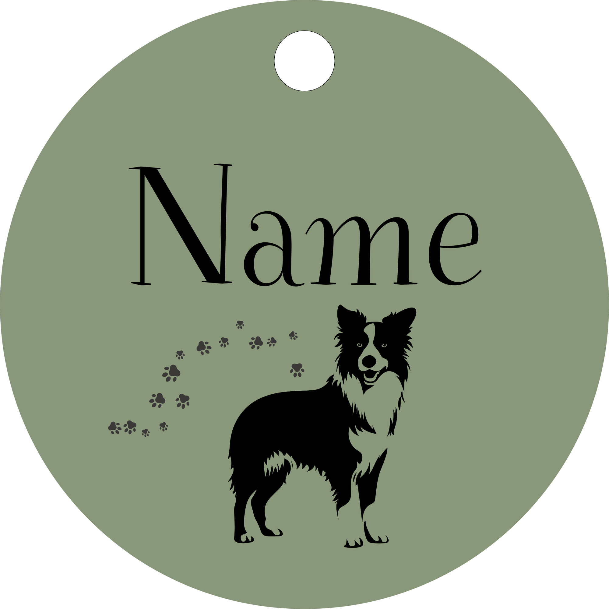 Hundemarke Border Collie mit Pfoten