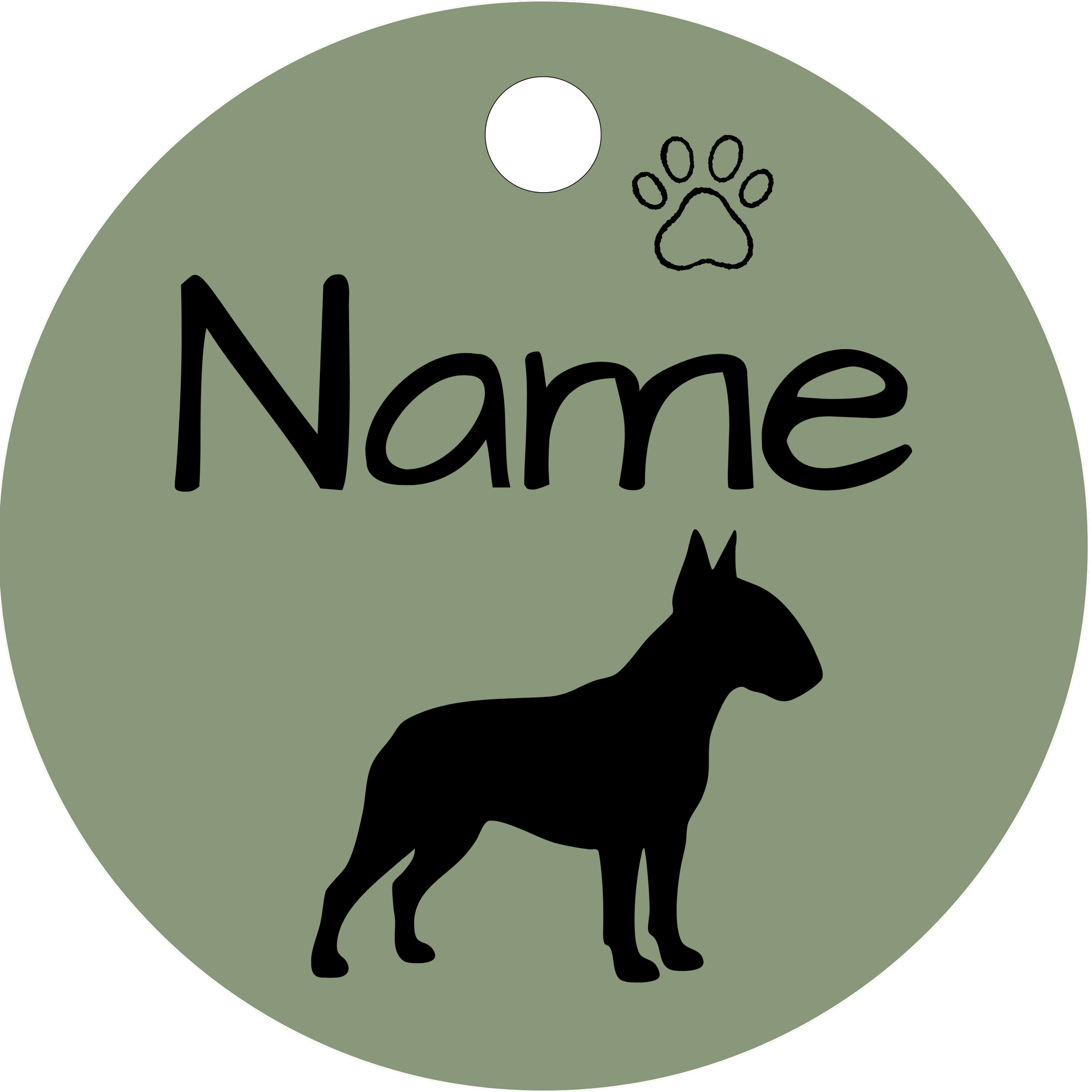 Hundemarke Bullterrier mit Pfote