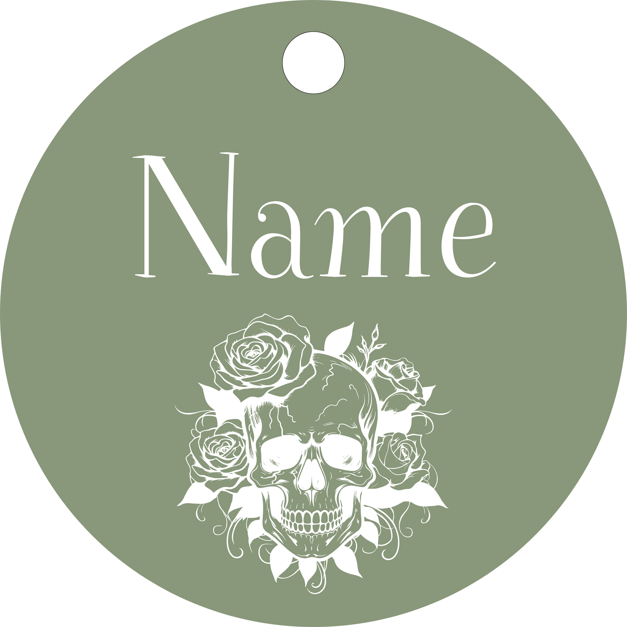 Hundemarke Flower Skull