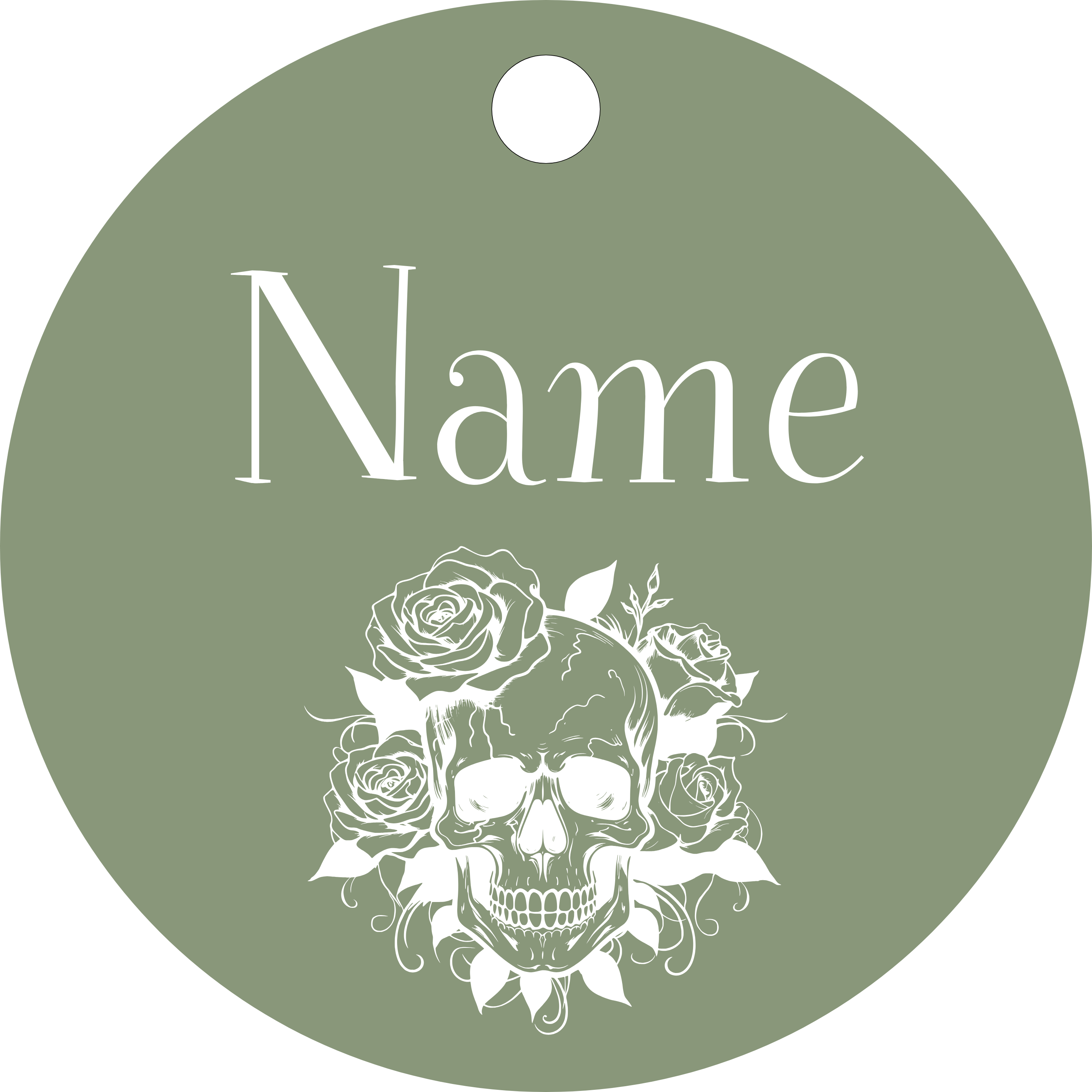 Hundemarke Flower Skull