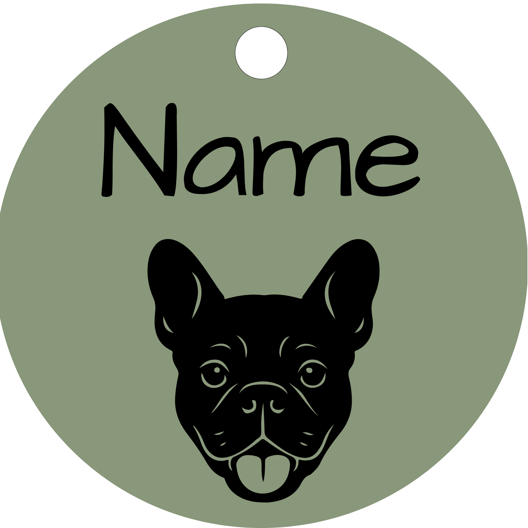 Hundemarke Französche Bulldogge Kopf