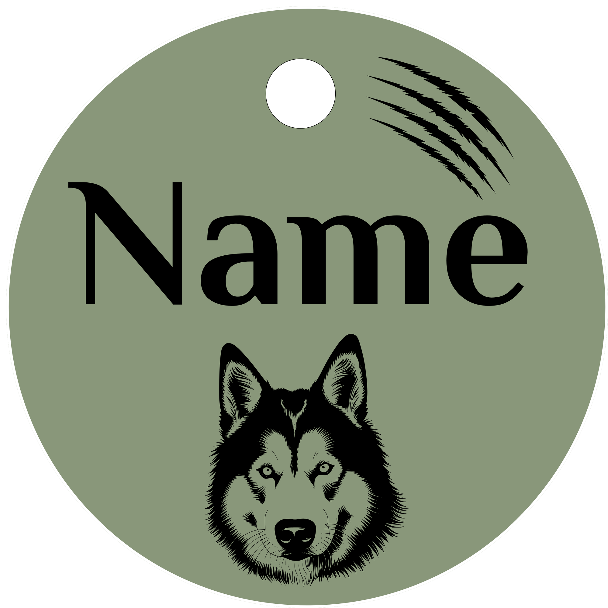 Hundemarke Husky Kopf