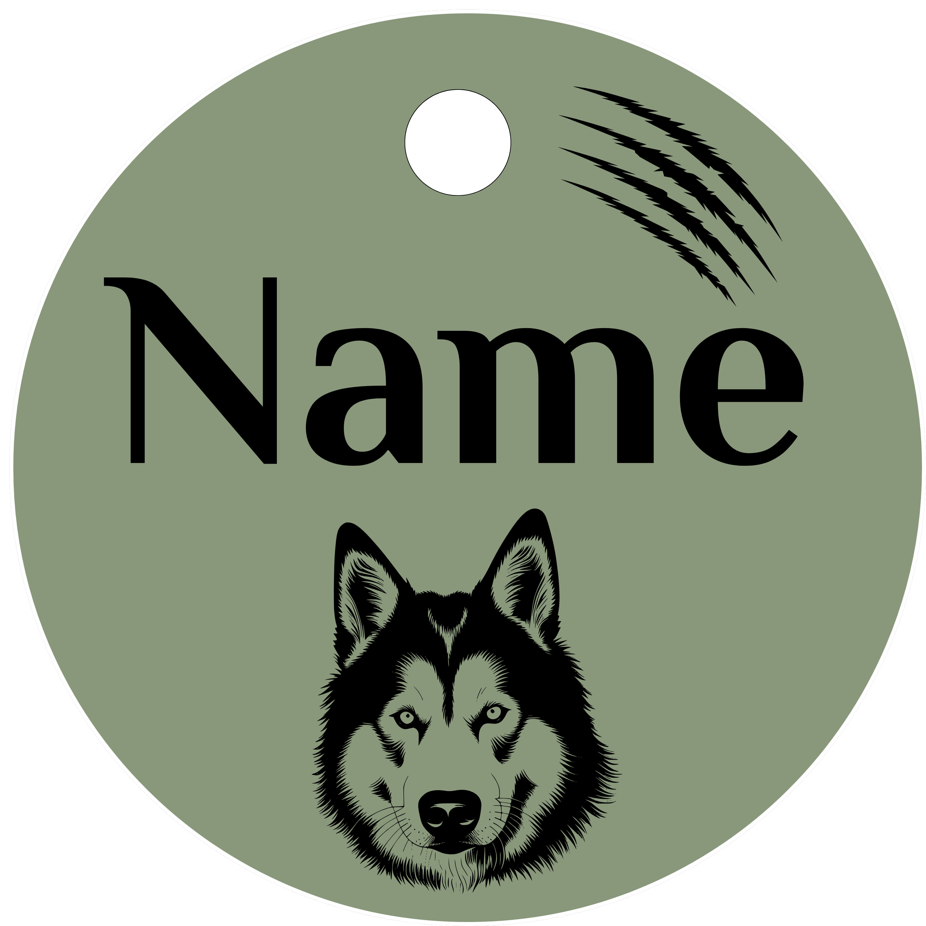 Hundemarke Husky Kopf