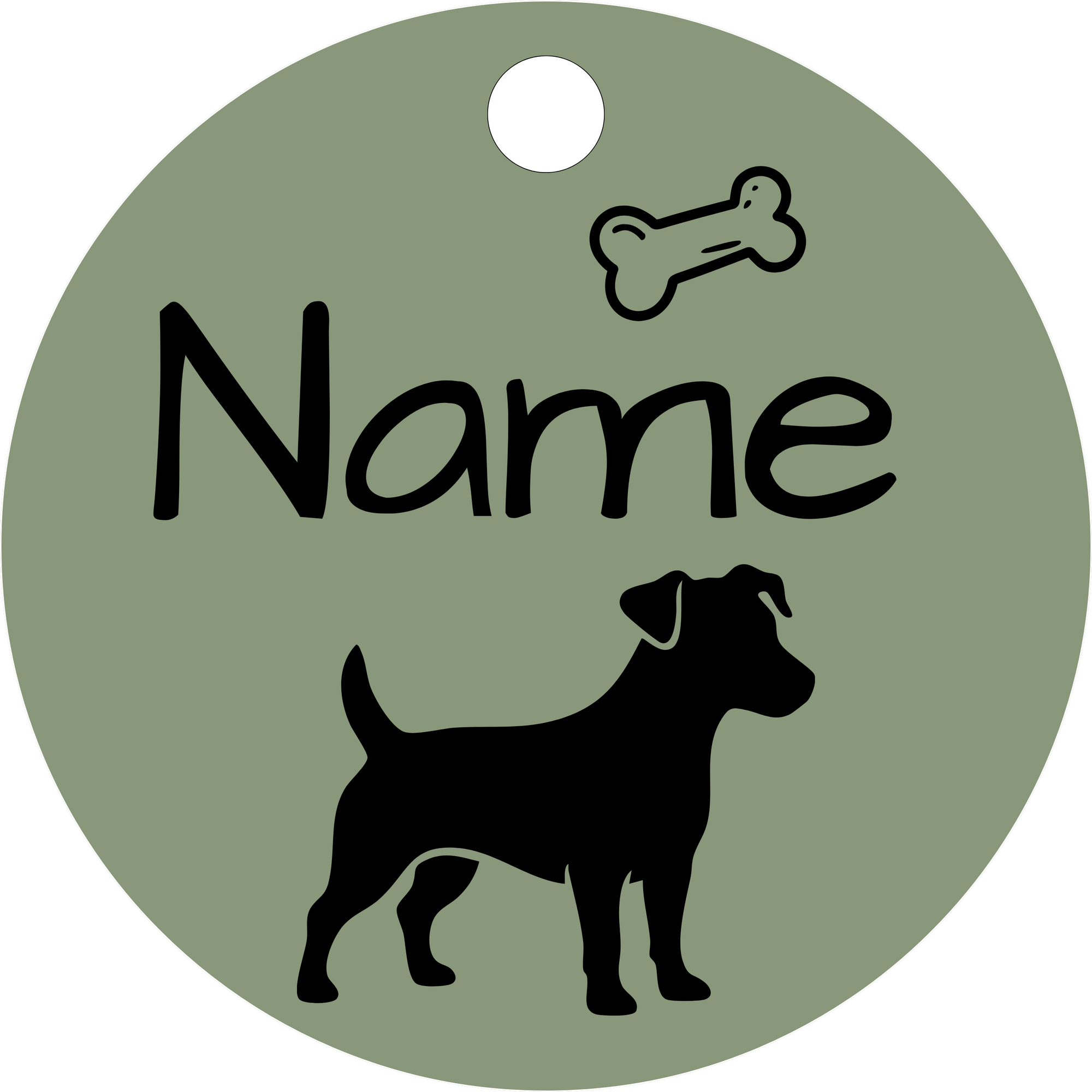 Hundemarke Jack Russel mit Knochen 2