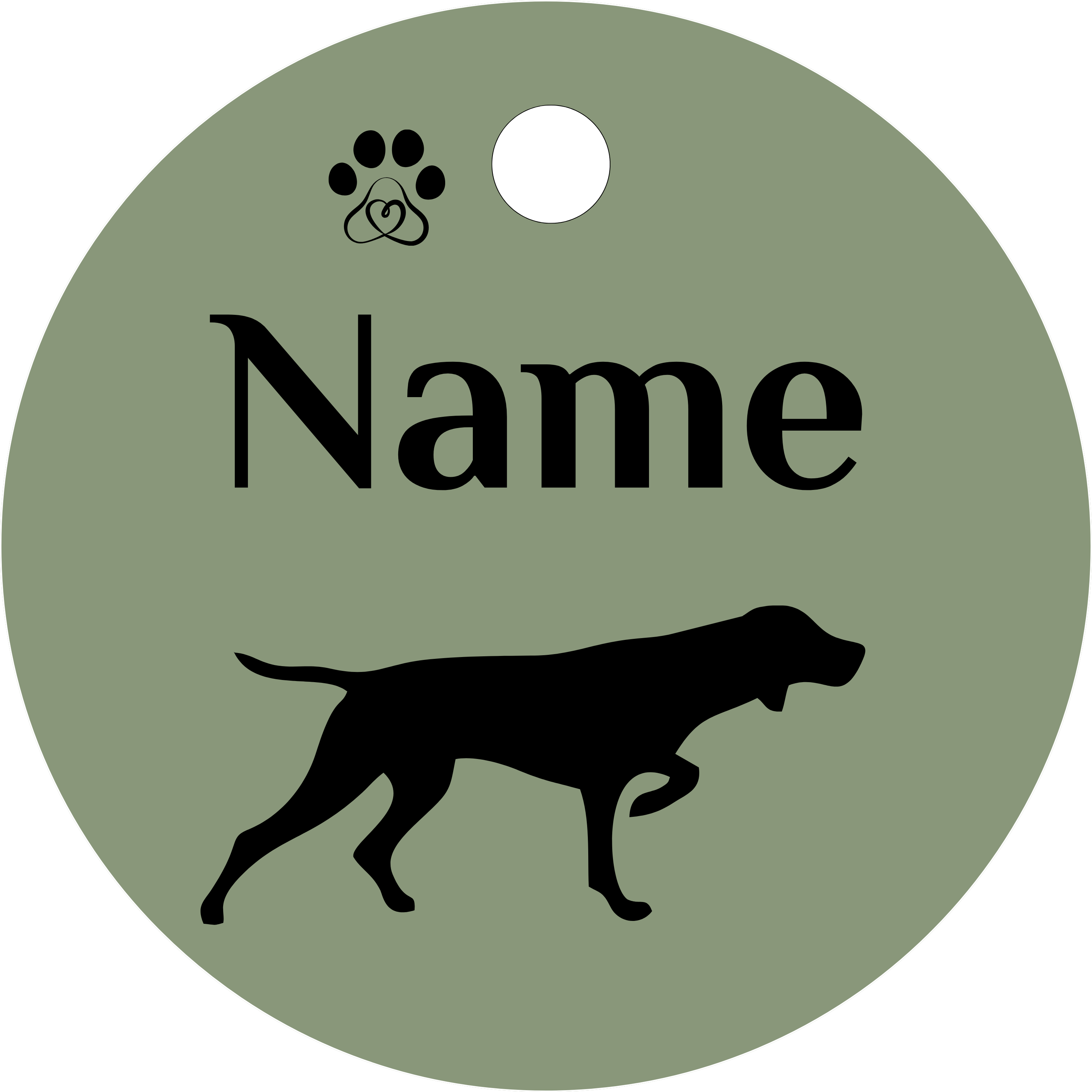 Hundemarke Jagdhund Vorsteher mit Pfote