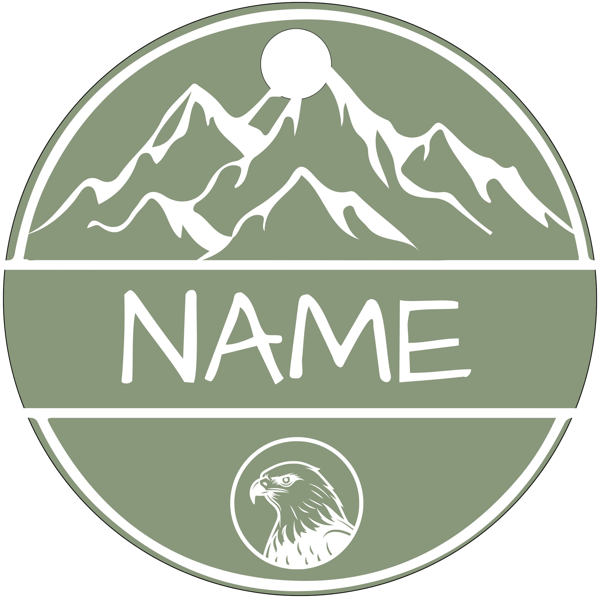 Hundemarke Berg mit Sonne & Adler