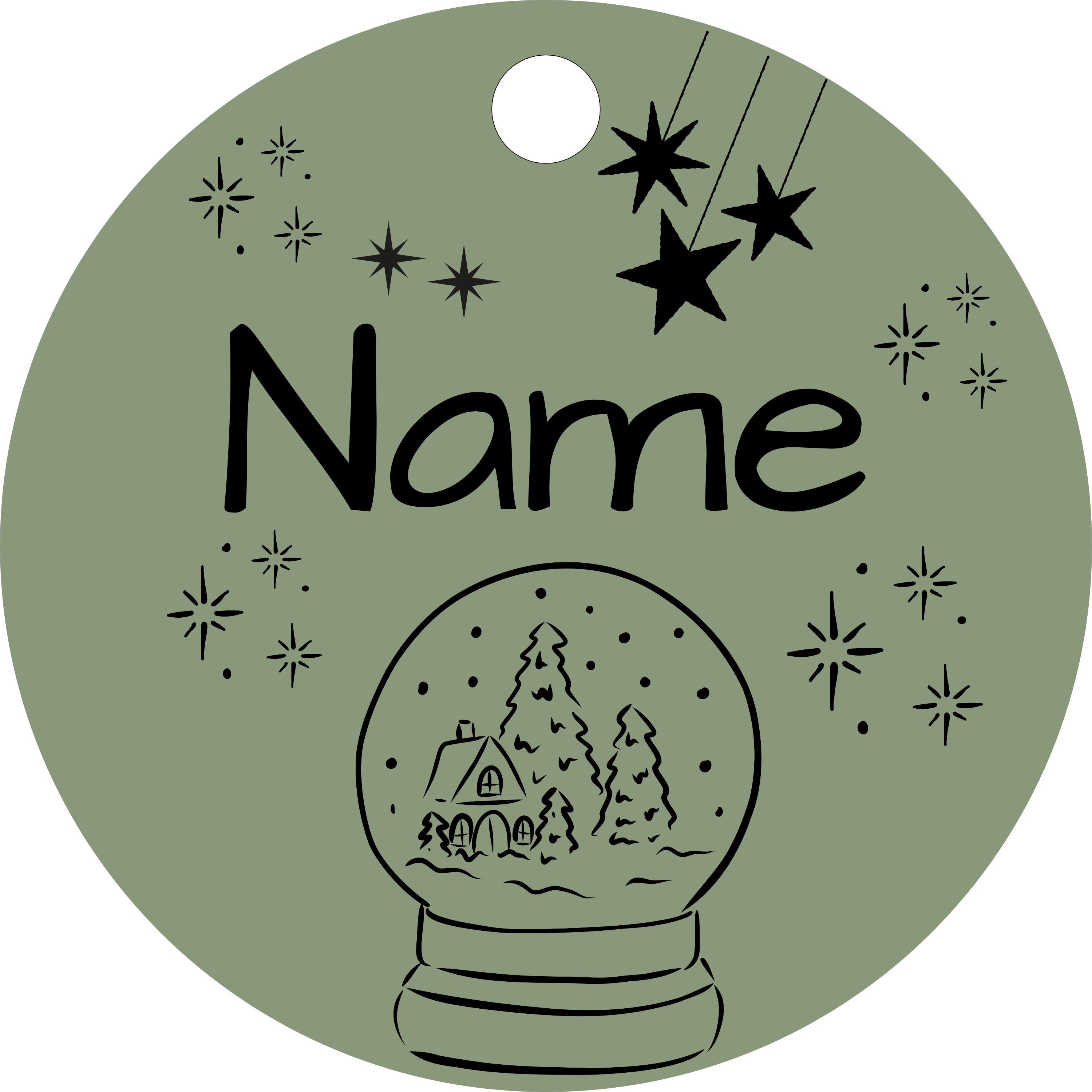 Hundemarke Schneekugel