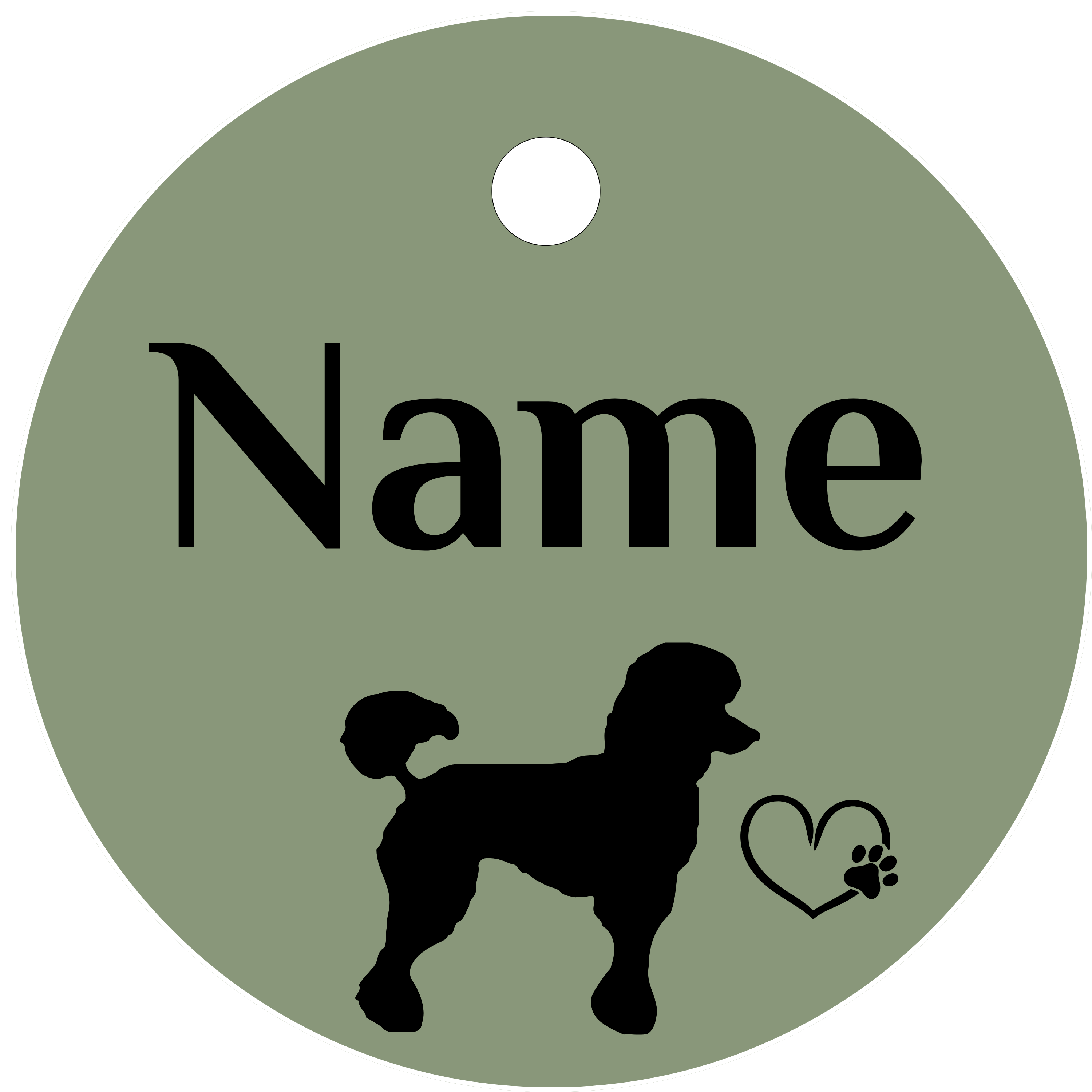 Hundemarke Pudel mit Herz 2