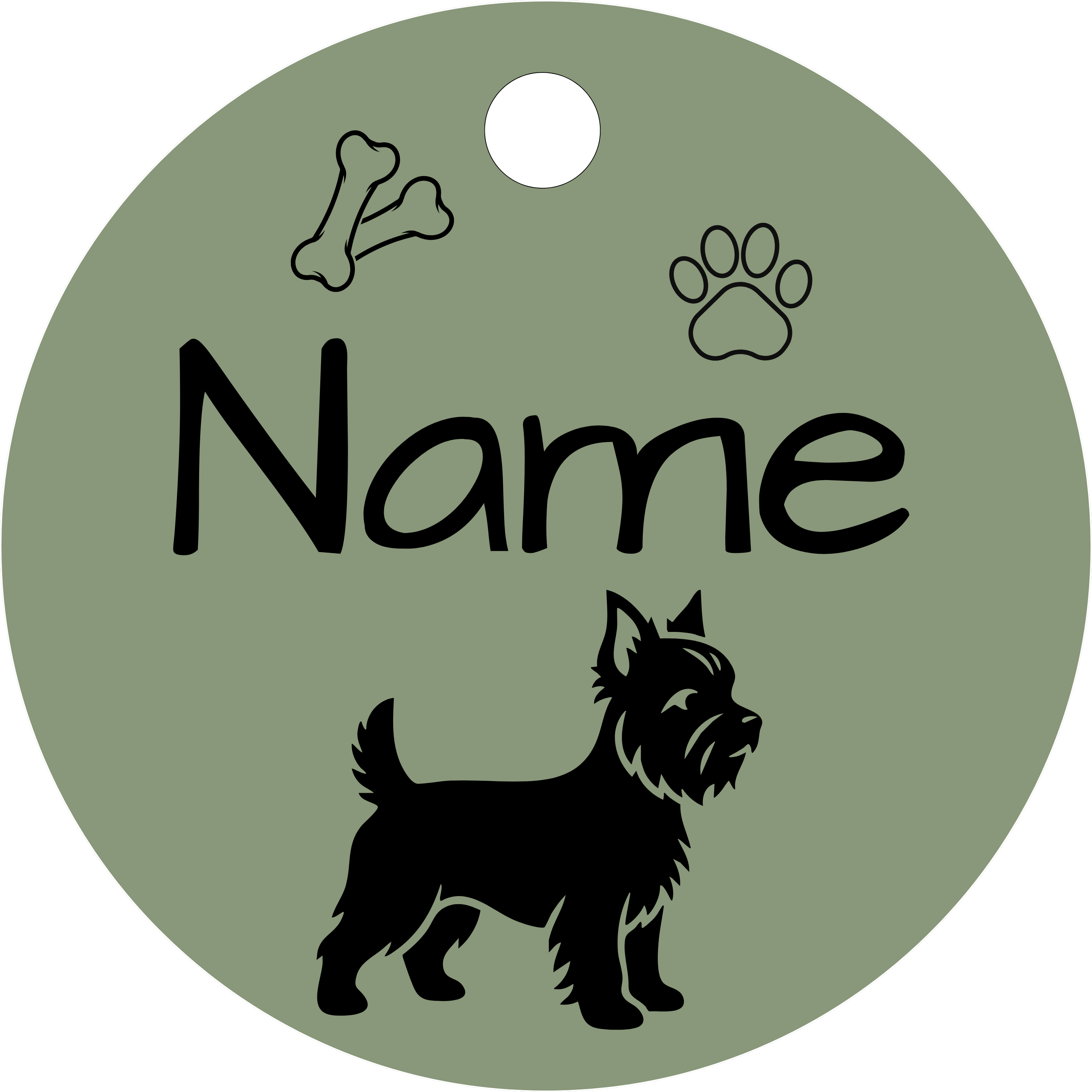 Hundemarke Yorkshire Terrier mit Knochen & Pfote 2