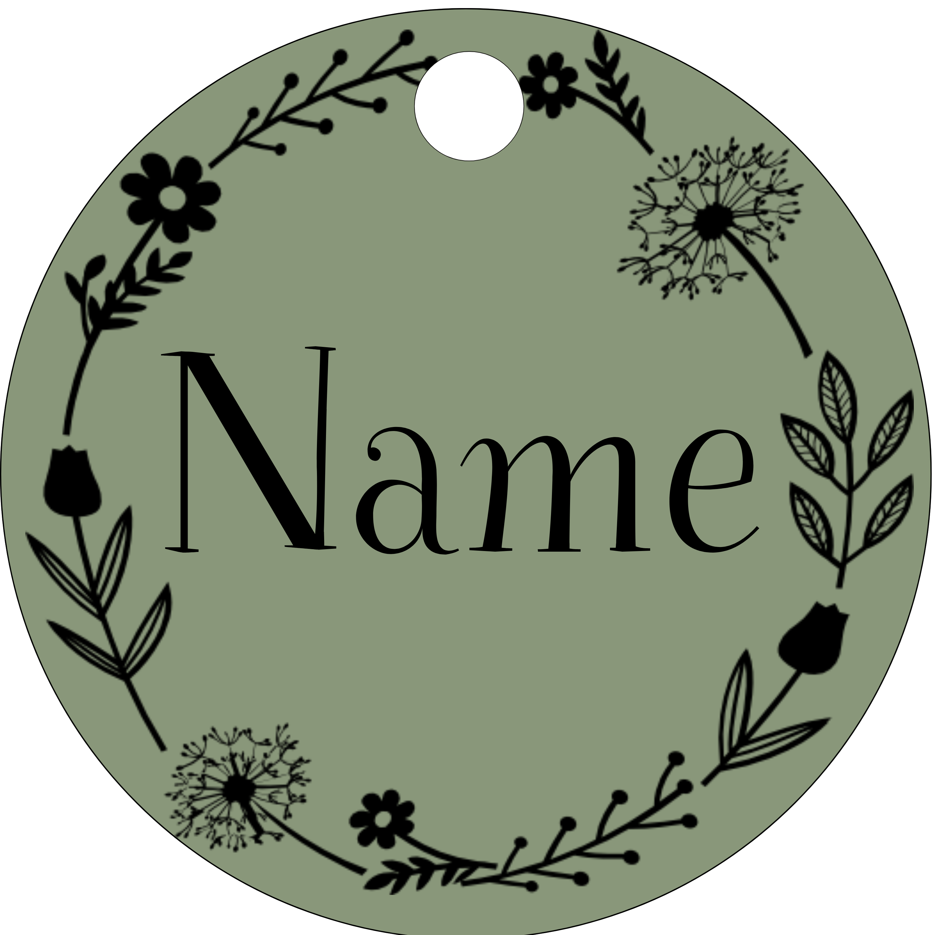 Hundemarke Blätterkranz