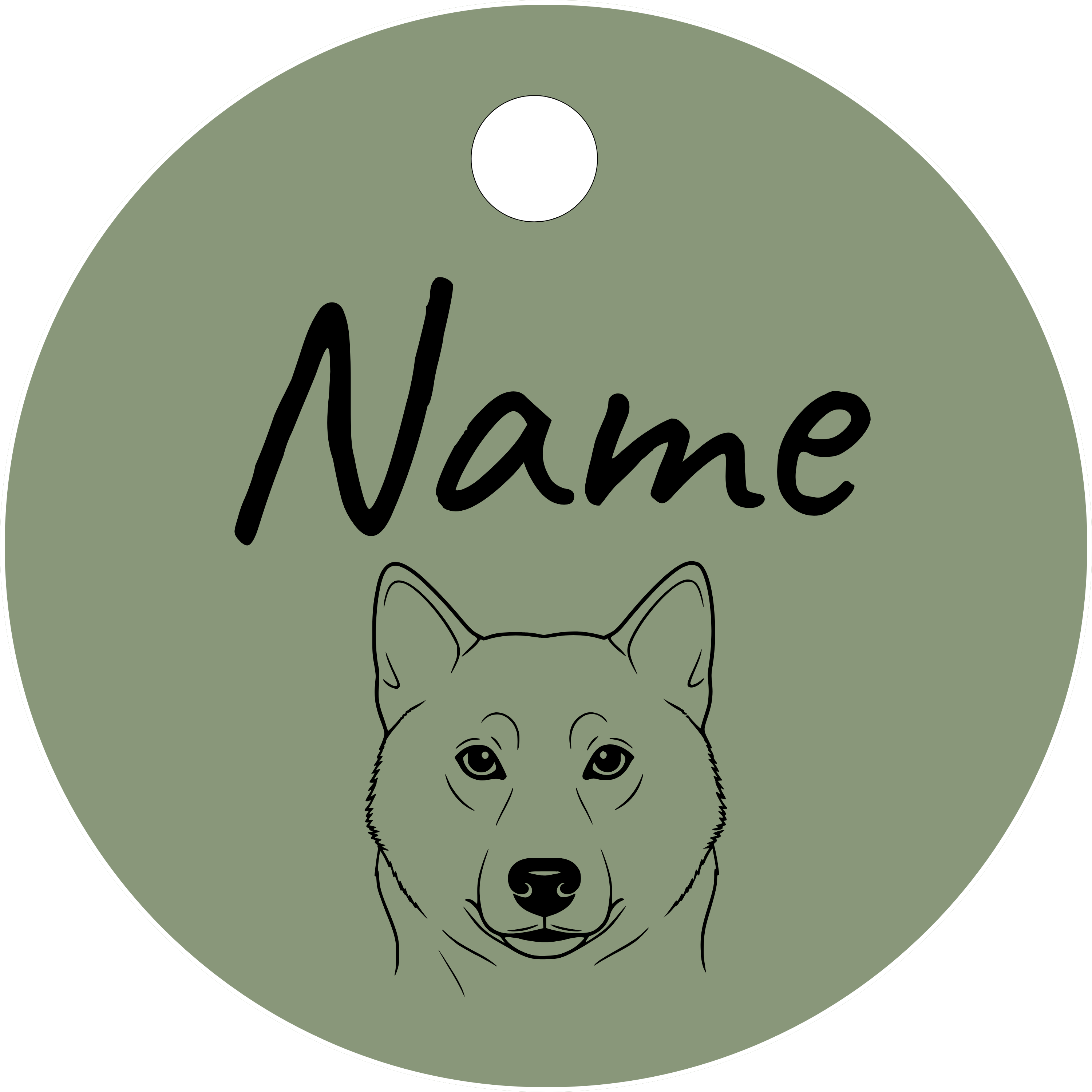 Hundemarke Shiba Inu Kopf