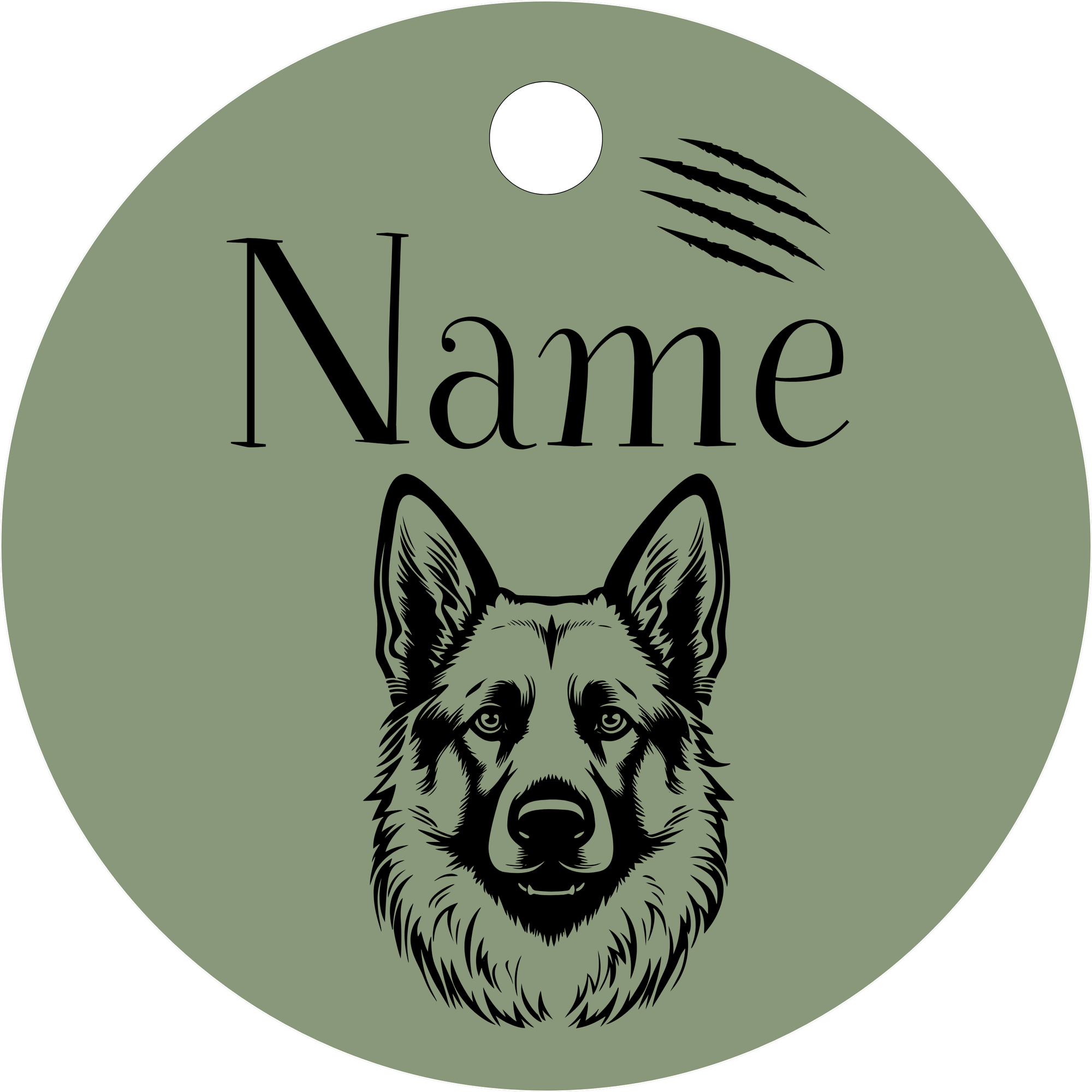 Hundemarke Schäferhund Kopf