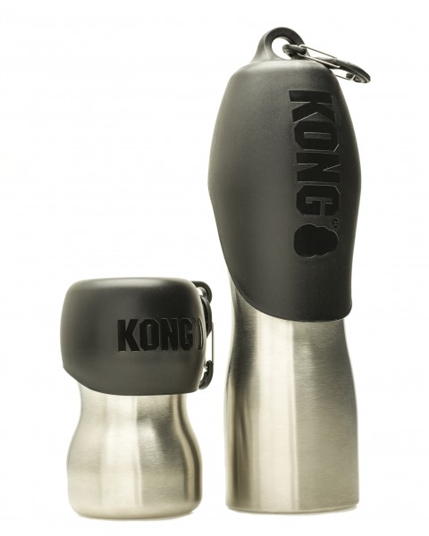 Kong H20 Trinkflasche mit Trinknapf 2 in 1 Edelstahl