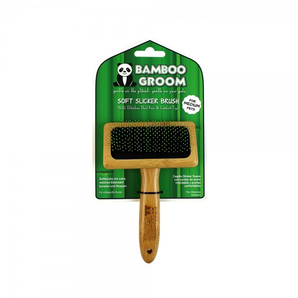 Bamboo Groom Soft Zupfbürste / Soft Slicker Brush