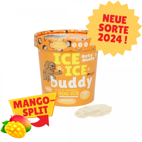 Beg Buddy Eis für Hunde Mango-Split + GRATIS Topping, 66 g